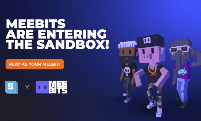 graphic announcing meebits and the sandbox's collaboration