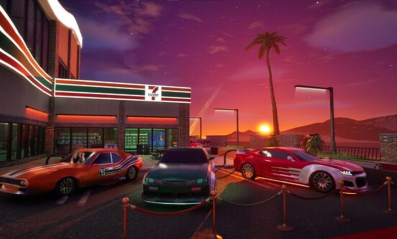 picture of 7-Eleven cars in the metaverse