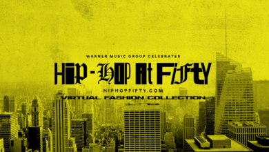 a yellow and black promo poster for the AR fashion collection